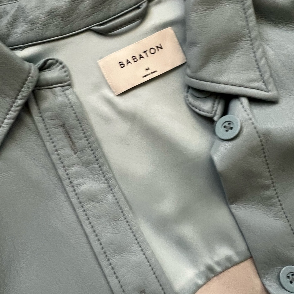 Babaton Sky Blue Leather Jacket - image 5